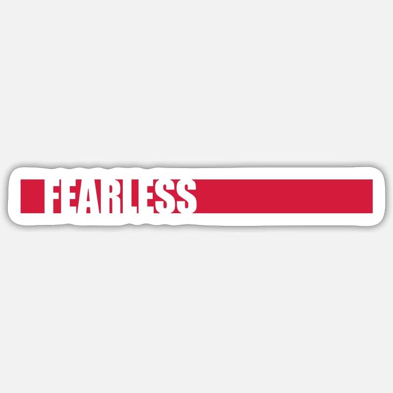 fearless Text Zitat Design - Sticker Größe S (10 x 10 cm) - Mattweiß