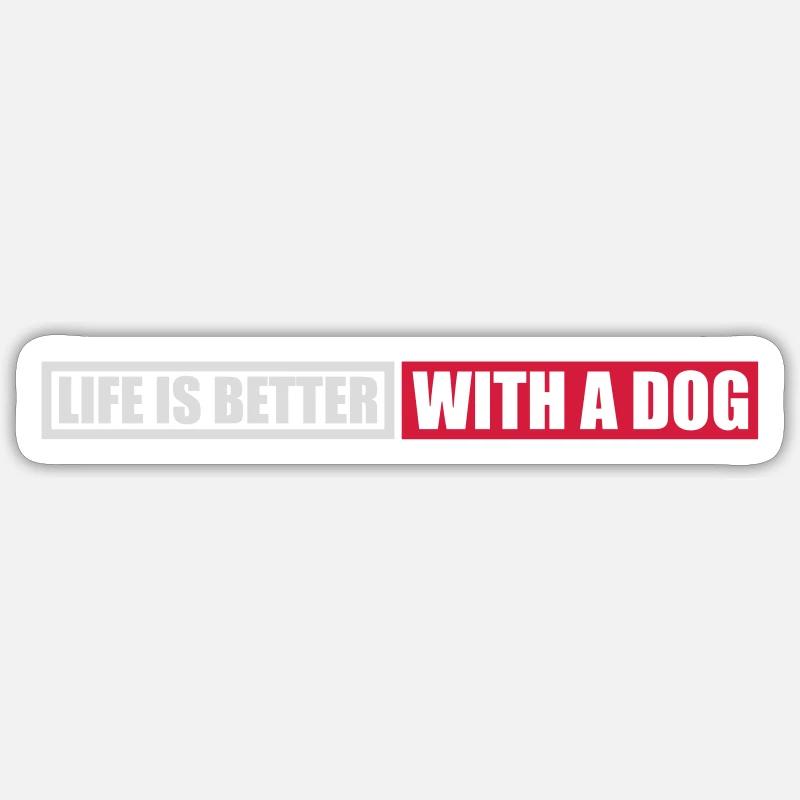 mieux avec un chien Sticker taille S (10 x 10 cm)