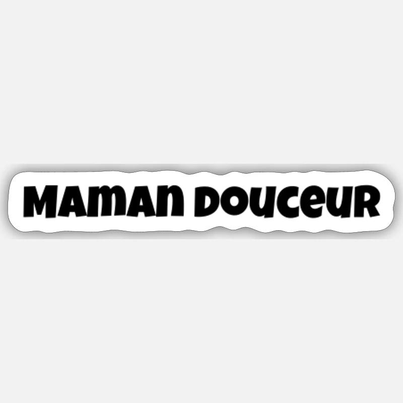 Maman douceur - Sticker taille S (10 x 10 cm) - blanc mat