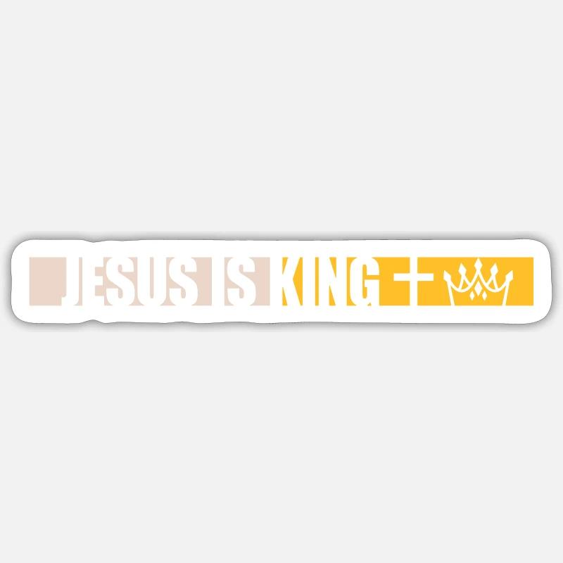 Citation de Jésus est roi - Sticker taille S (10 x 10 cm) - blanc mat