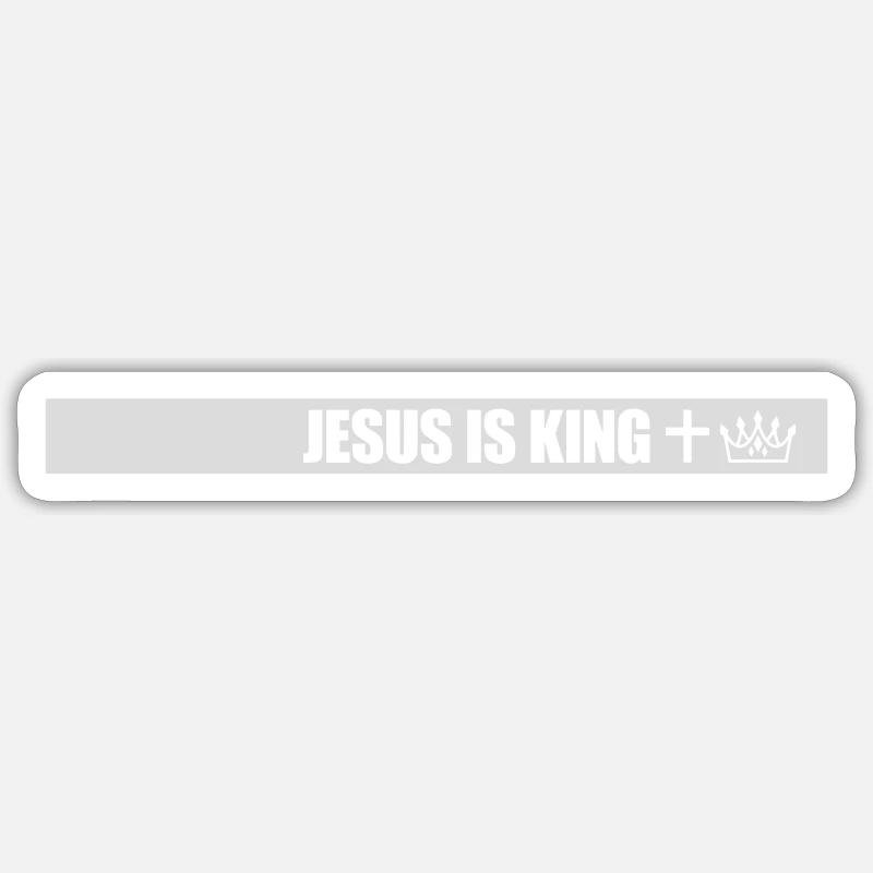jesus is king Zitat - Sticker Größe S (10 x 10 cm) - Mattweiß
