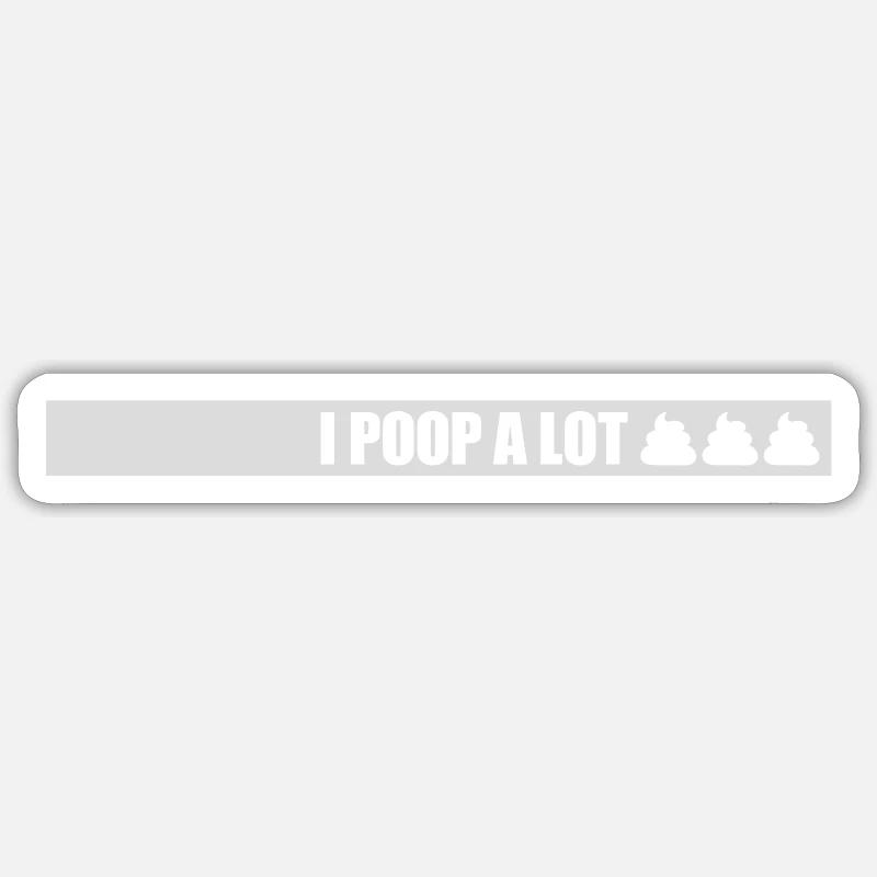 Je fais beaucoup caca - Sticker taille S (10 x 10 cm) - blanc mat