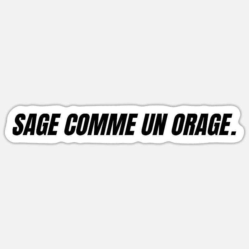 sage comme un orage - Sticker taille S (10 x 10 cm) - blanc mat
