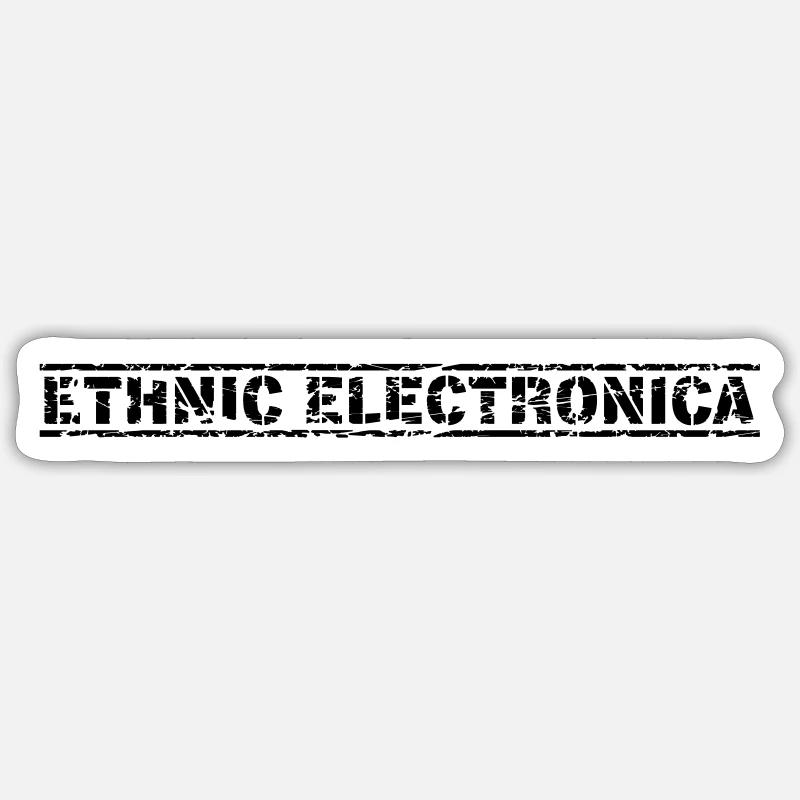 Electronica ethnique - Sticker taille S (10 x 10 cm) - blanc mat