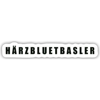 Härzbluetbasler Kanton Basel - Sticker Größe S (10 x 10 cm) - Mattweiß - Vorne