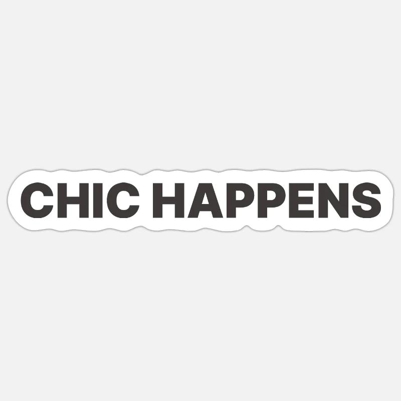 CHIC ARRIVE - Sticker taille S (10 x 10 cm) - blanc mat