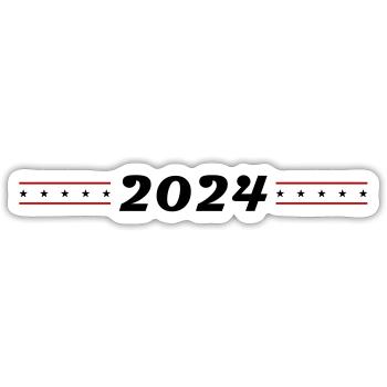 2024 année - Sticker taille S (10 x 10 cm) - blanc mat - Devant