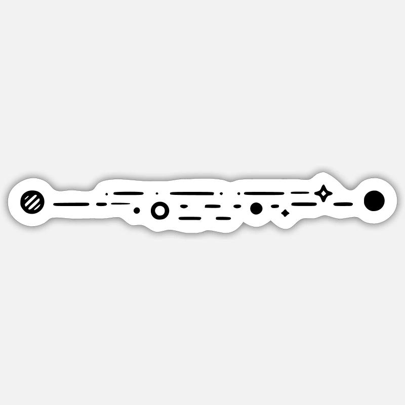 Line Dots Pattern - Sticker size S (10 x 10 cm) - white matte