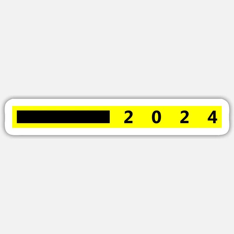 Année 2024 - Sticker taille S (10 x 10 cm) - blanc mat