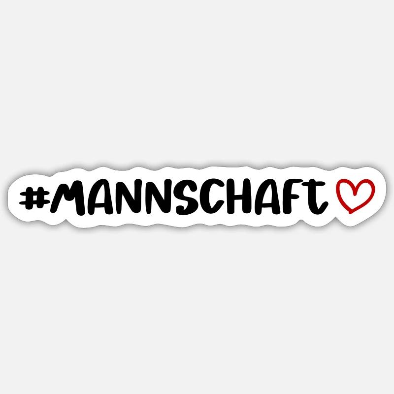 Mannschaft Herz - Sticker Größe S (10 x 10 cm) - Mattweiß