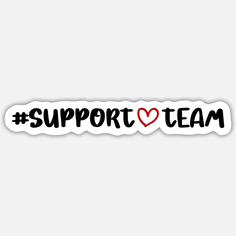 Support team heart - Sticker size S (10 x 10 cm) - white matte
