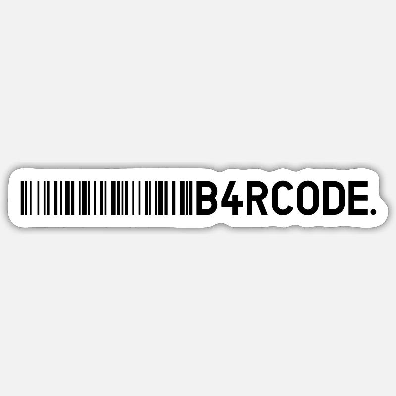 B4RCODE. Line black - Sticker size S (10 x 10 cm) - white matte