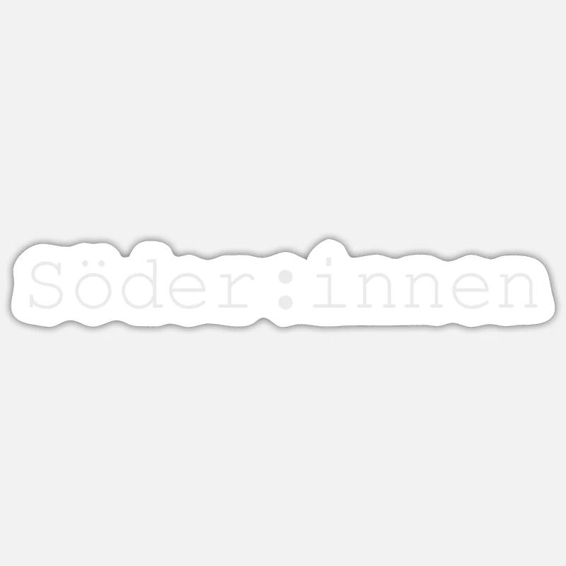 BAYERN SÖDER SPRACHE GENDERN - Sticker Größe S (10 x 10 cm) - Mattweiß