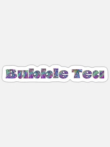 Bubble Tea: Süße Verführung mit Diamanten-Glanz - Sticker Größe S (10 x 10 cm) - Mattweiß