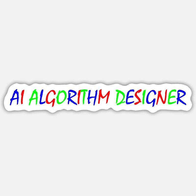 Algorithm Designer – Bunte Typografie Sticker Größe S (10 x 10 cm)