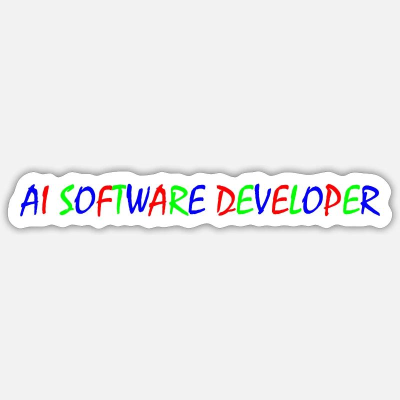 AI Software Developer – Bunte Typografie Sticker Größe S (10 x 10 cm)