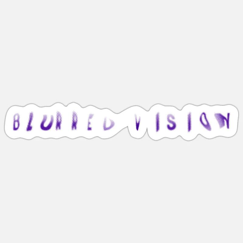 blurred vision - Sticker size S (10 x 10 cm) - white matte