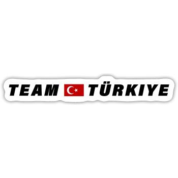 Équipe Turquie Drapeau Türkiye - Sticker taille S (10 x 10 cm) - blanc mat - Devant