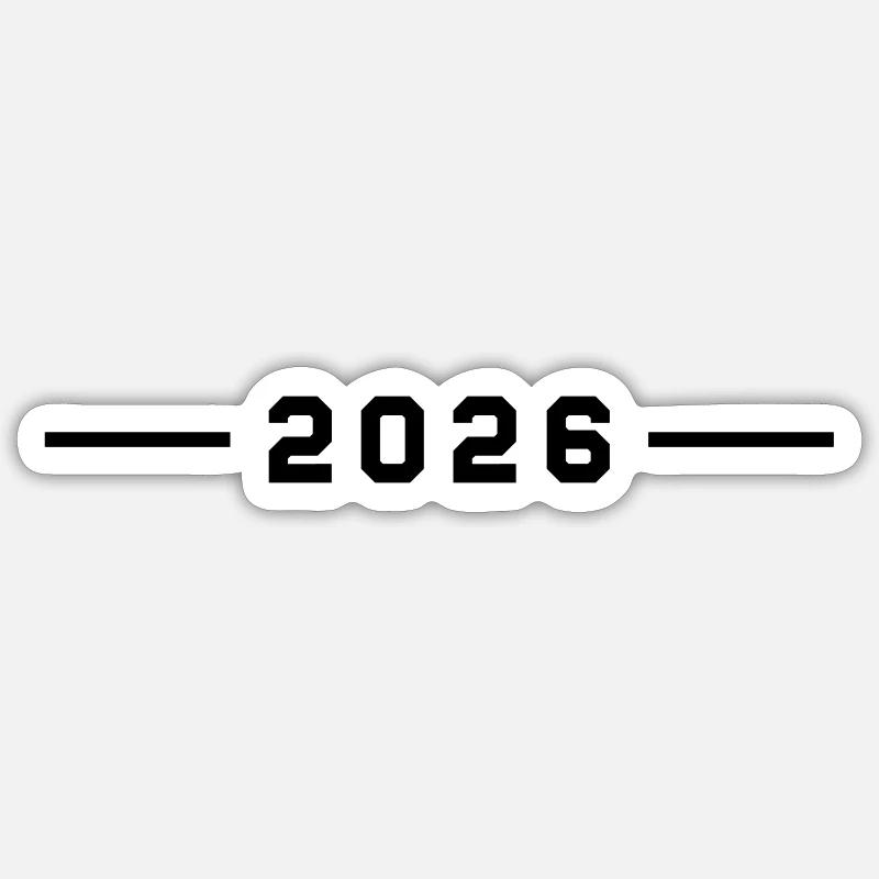 2026 stroke - Sticker size S (10 x 10 cm) - white matte