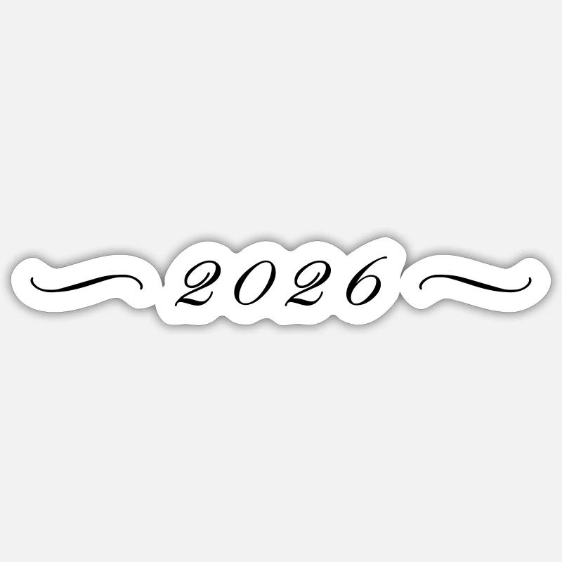 2026 year - Sticker size S (10 x 10 cm) - white matte
