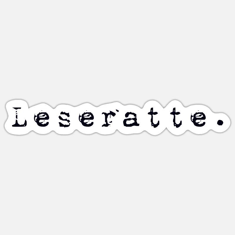 Leseratte - Sticker Größe S (10 x 10 cm) - Mattweiß