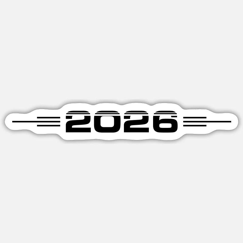 2026 year - Sticker size S (10 x 10 cm) - white matte