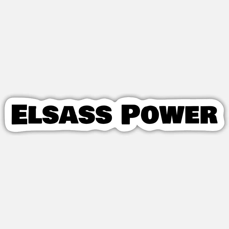 ELSASS_POWER_logo - Sticker taille S (10 x 10 cm) - blanc mat