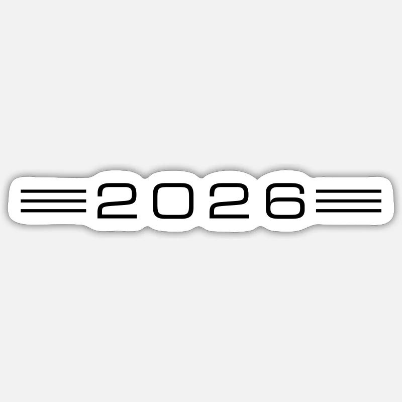 Ligne d’année 2026 - Sticker taille S (10 x 10 cm) - blanc mat