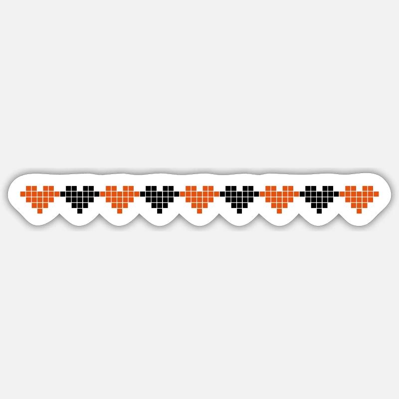 Knitting pattern pattern line heart Sticker size S (10 x 10 cm)