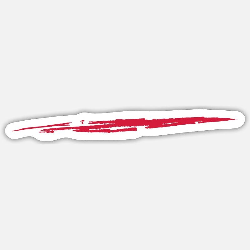 Striscia rossa | Schizzi di sangue ictus - Sticker formato S (10 x 10 cm) - bianco opaco