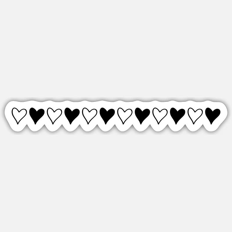 hearts symbol line - Sticker size S (10 x 10 cm) - white matte