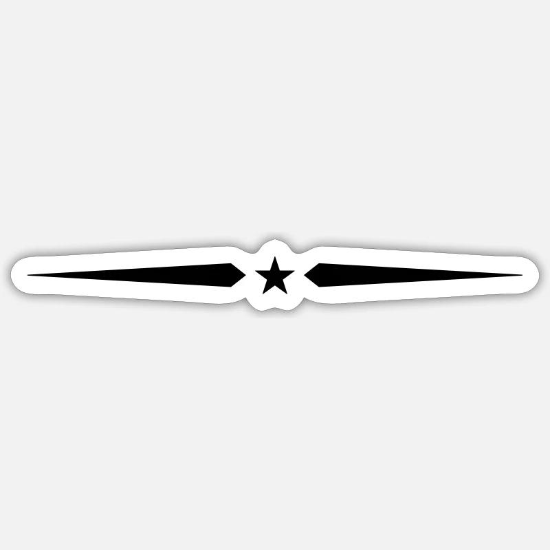 Étoile ligne élément ligne - Sticker taille S (10 x 10 cm) - blanc mat
