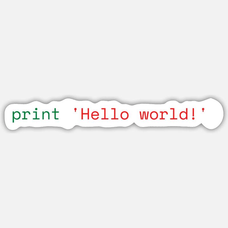 Python Hello World - Sticker size S (10 x 10 cm) - white matte
