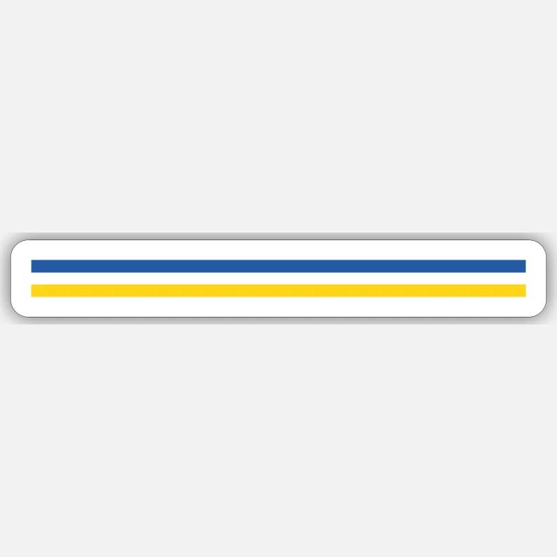 Trait ou drapeau Ukraine - Sticker taille S (10 x 10 cm) - blanc mat