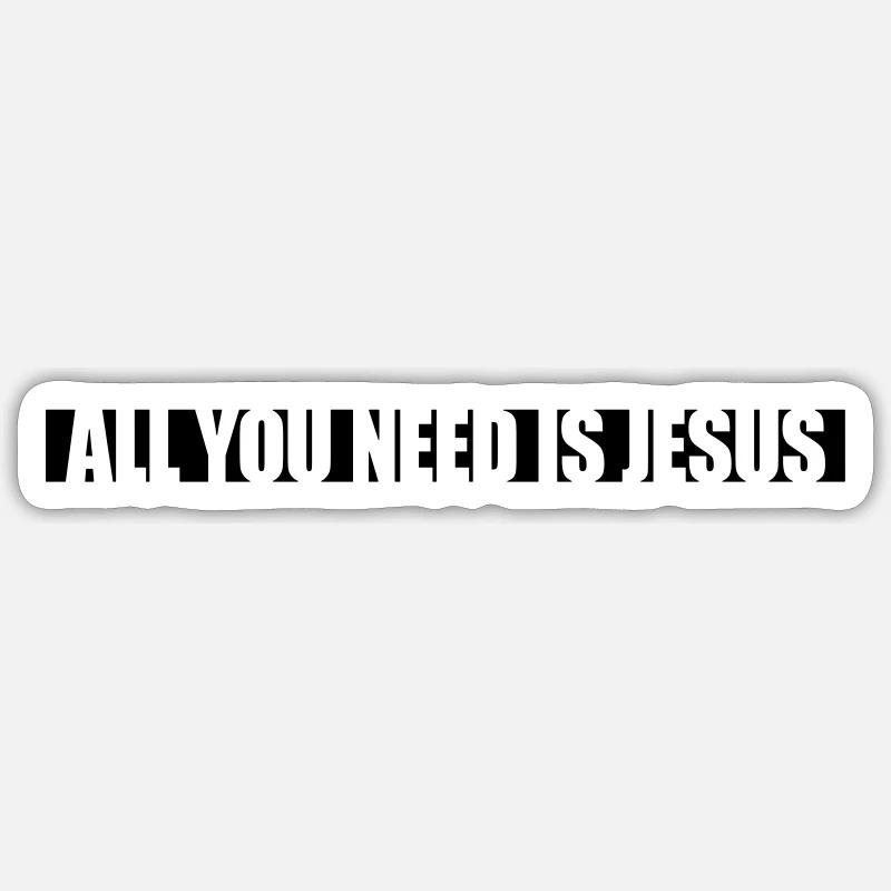 Streifen Need Jesus - Sticker Größe S (10 x 10 cm) - Mattweiß