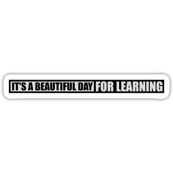 belle journée pour apprendre - Sticker taille S (10 x 10 cm) - blanc mat - Devant