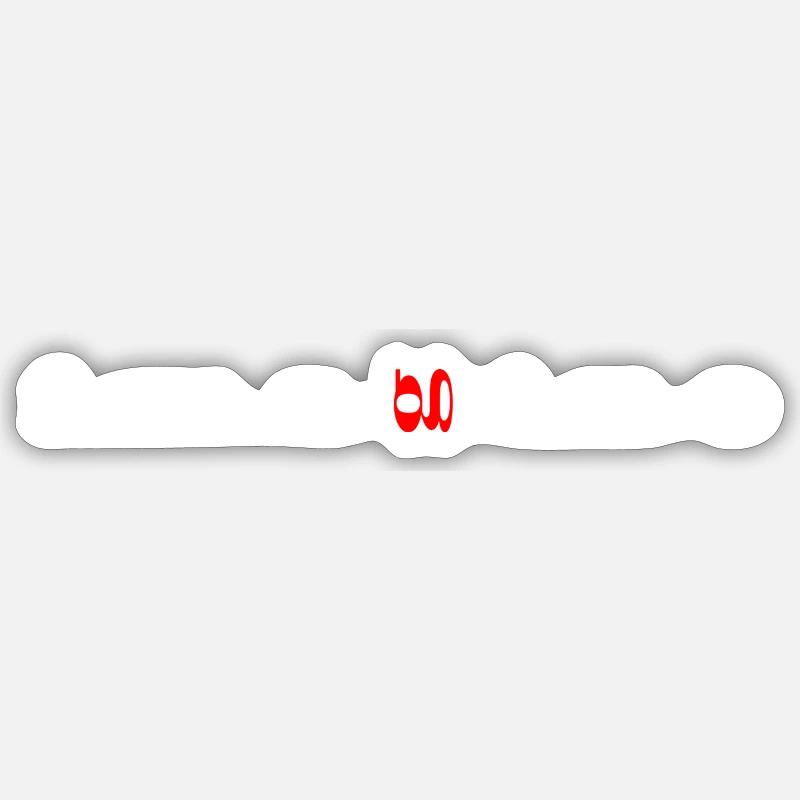 imagine, design blanc et rouge - Sticker taille S (10 x 10 cm) - blanc mat