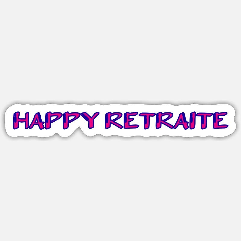 RETRAITE. RETRAITE. RETRAITEE. RETRAITE - Sticker taille S (10 x 10 cm) - blanc mat