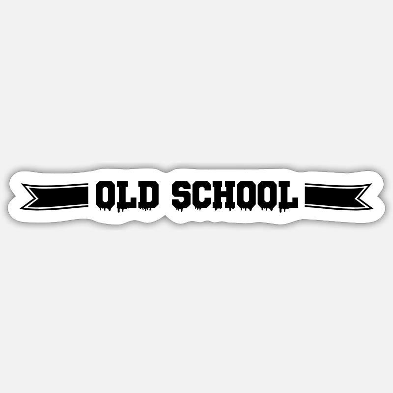 Vieille école - Sticker taille S (10 x 10 cm) - blanc mat