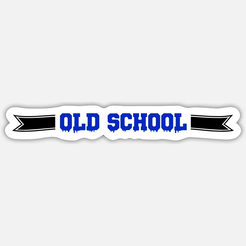 old school - Sticker Größe S (10 x 10 cm) - Mattweiß
