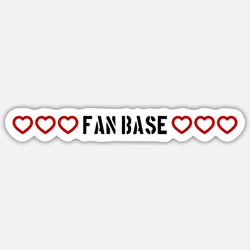 Fan Base Coeur Amour - Sticker taille S (10 x 10 cm) - blanc mat