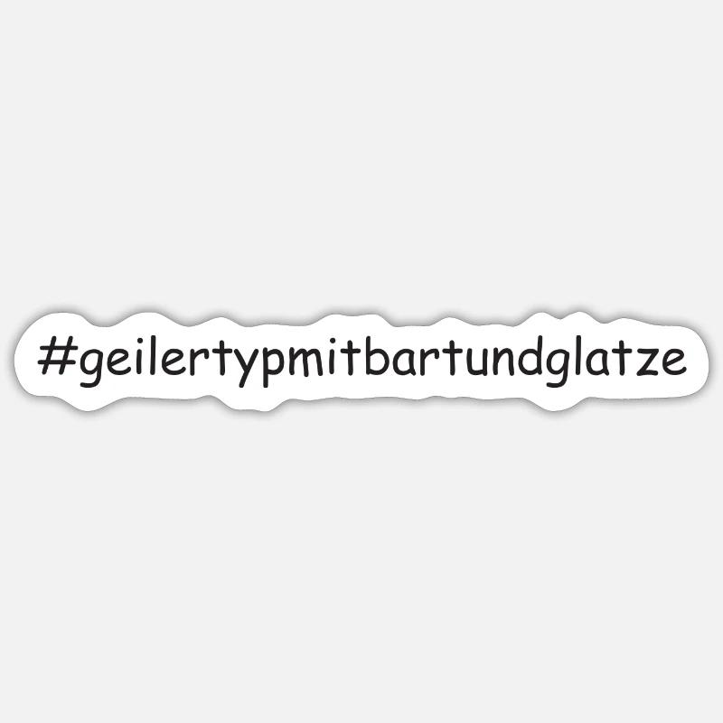 Geiler Typ Mit Bart & Glatze Glatzkopf Bartträger Sticker Größe S (10 x 10 cm)