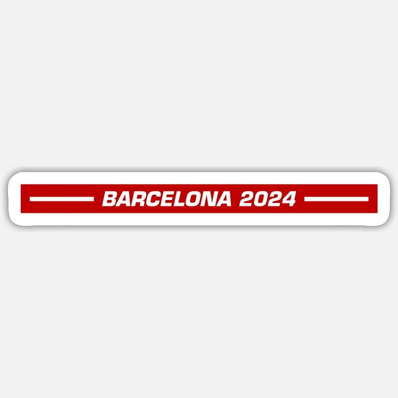 Barcelone 2024 - Sticker taille S (10 x 10 cm) - blanc mat