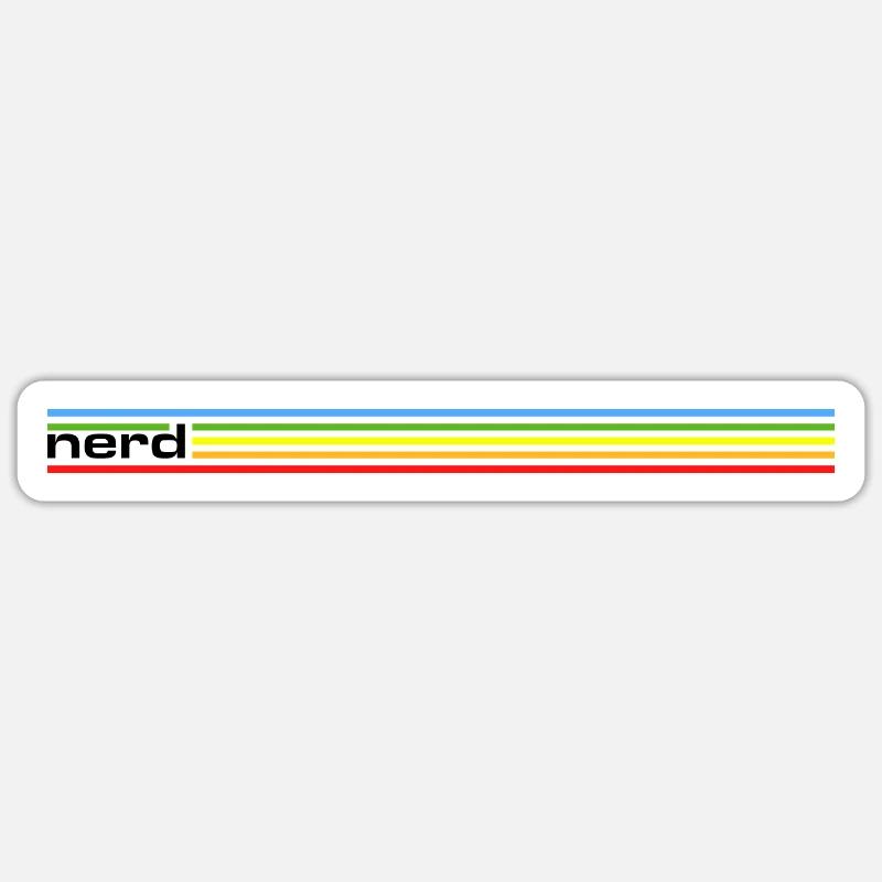 NERDY forever - nerd Rainbow - Sticker size S (10 x 10 cm) - white matte