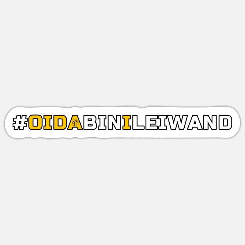 @oidabinileiwand - gold weiß - Sticker Größe S (10 x 10 cm) - Mattweiß