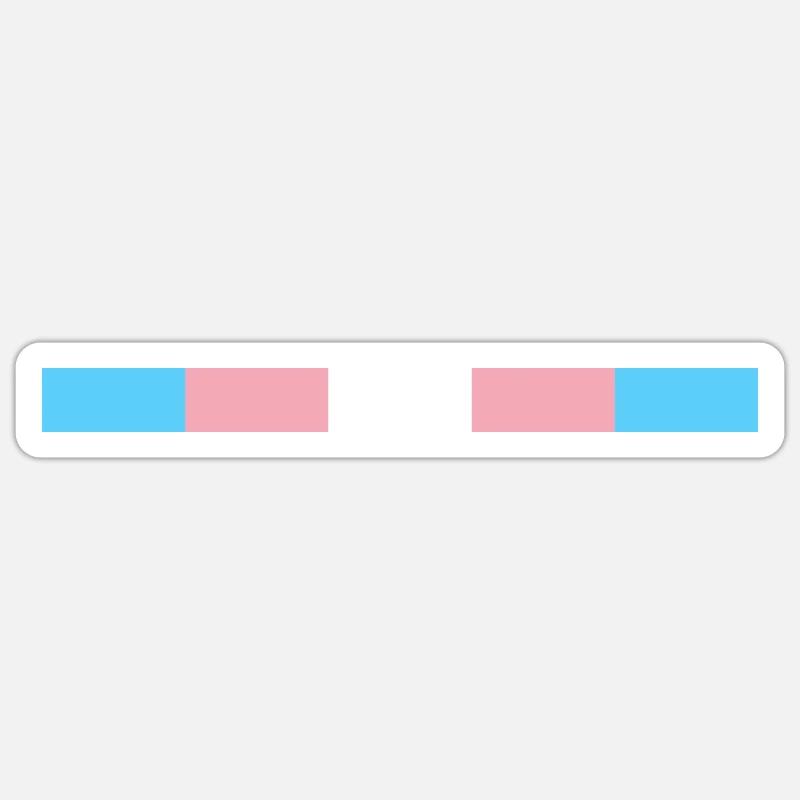 Discreet trans pride flag simplified. Sticker size S (10 x 10 cm)