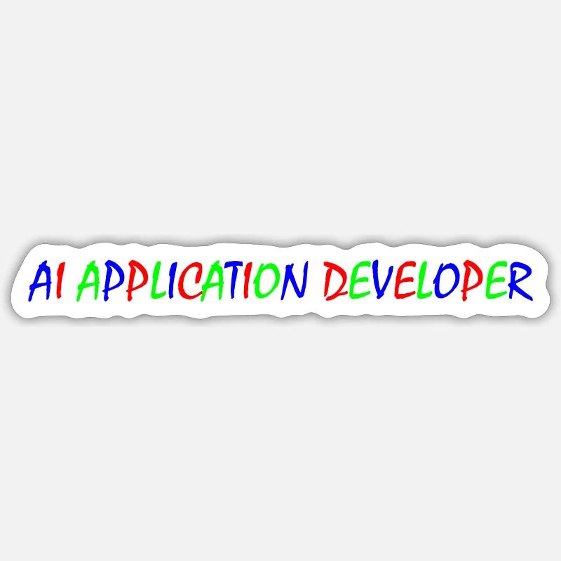 AI Application Developer – Bunte Typografie Sticker Größe S (10 x 10 cm)