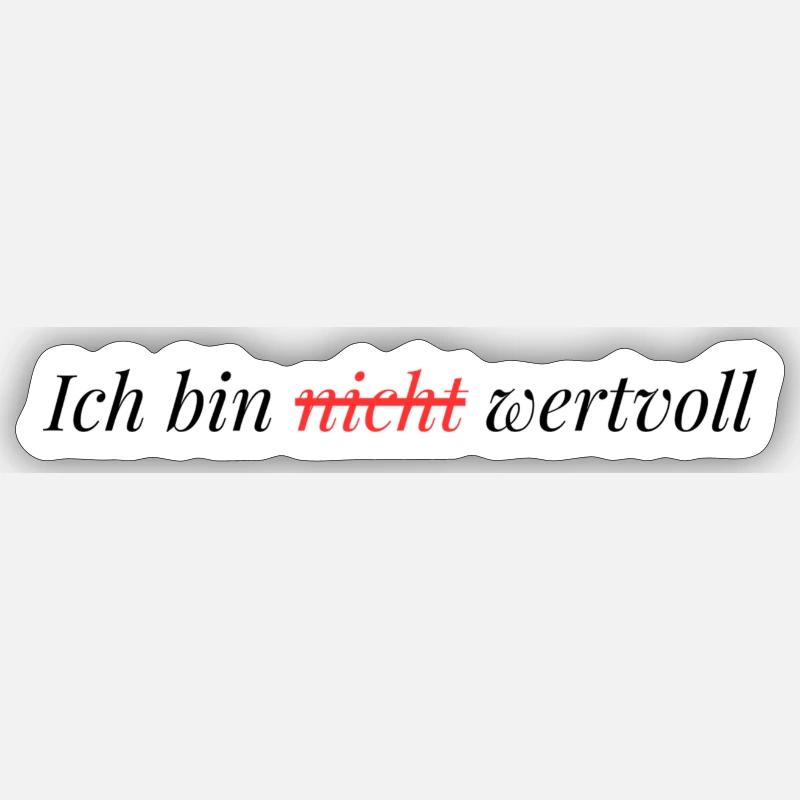 Ich bin wertvoll - Sticker Größe S (10 x 10 cm) - Mattweiß