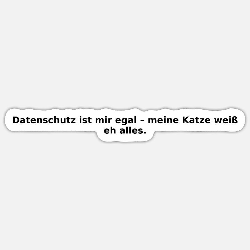 Design_Katze_Datenschutz - Sticker Größe S (10 x 10 cm) - Mattweiß