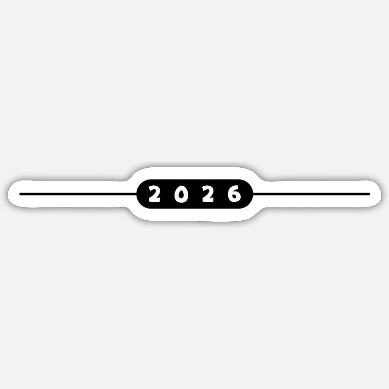 Année 2026 - Sticker taille S (10 x 10 cm) - blanc mat
